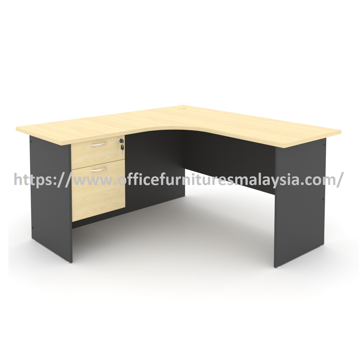 6 Ft X 5 Ft Remarkable Modern Design L Shape Table With Fixed 1D1F Drawers OFGL1815 2D Kuala Langat Kuala Lumpur Shah Alam S 